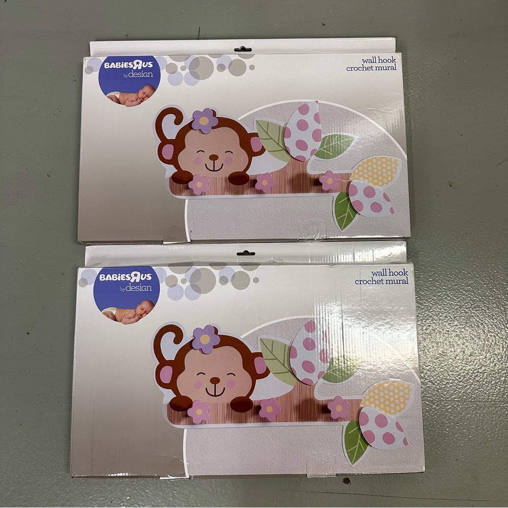 Set of 2 Babies R Us Wall Hooks for Kids Room